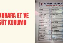 Ankara Et ve Süt Kurumu Et Fiyatları Listesi